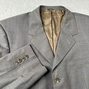 Giovanni Ermenegildo Zegna Blazer Men's Chest 46" Grey Striped 3 Button Jacket